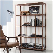 Bookcase in solid walnut and brass feet 163-Wilson