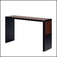 Console solid walnut and leather straps 189-Straps Retro Walnut