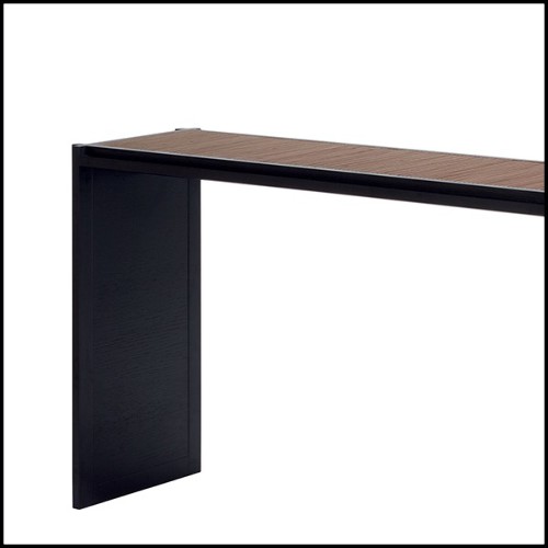 Console noyer massif et lanière de cuir 189-Straps Retro Walnut