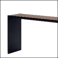 Console noyer massif et lanière de cuir 189-Straps Retro Walnut