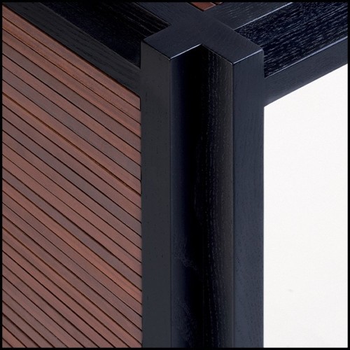 Console solid walnut and leather straps 189-Straps Retro Walnut