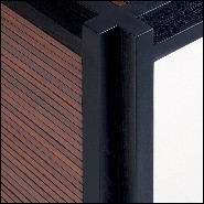 Console solid walnut and leather straps 189-Straps Retro Walnut