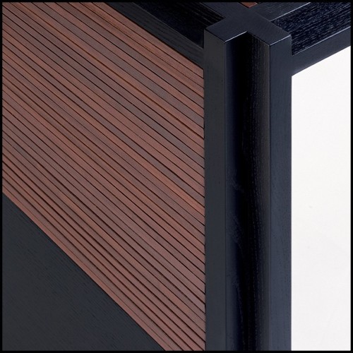 Console noyer massif et lanière de cuir 189-Straps Retro Walnut