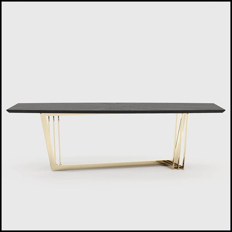 Dining Table in solid ash an gold base 174-Kardina