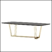 Table à manger frêne massif et finition gold 174-Kardina