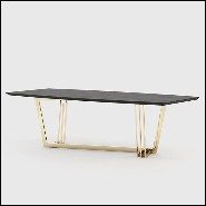 Dining Table in solid ash an gold base 174-Kardina