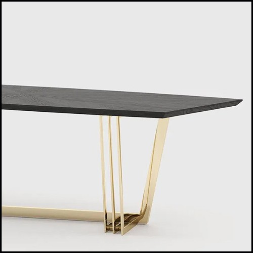 Dining Table in solid ash an gold base 174-Kardina