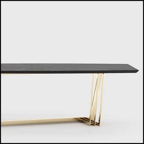 Dining Table in solid ash an gold base 174-Kardina