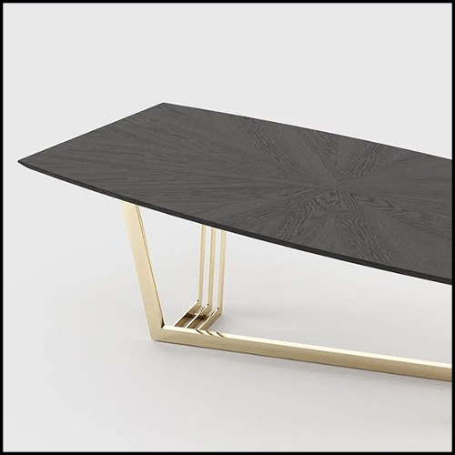 Dining Table in solid ash an gold base 174-Kardina