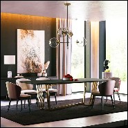 Dining Table in solid ash an gold base 174-Kardina