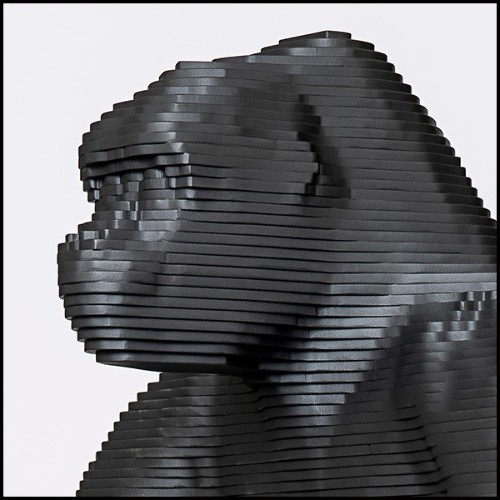 Sculpture in blackened aluminium plates 119-Goril Black