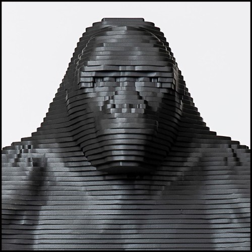 Sculpture in blackened aluminium plates 119-Goril Black