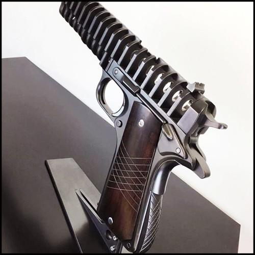 Sculpture in steel and wooden cross PC-Colt 45 Stainless