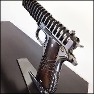 Sculpture in steel and wooden cross PC-Colt 45 Stainless