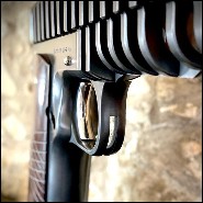 Sculpture acier et et cross en bois PC-Colt 45 Inox