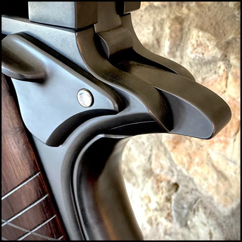 Sculpture in steel and wooden cross PC-Colt 45 Stainless