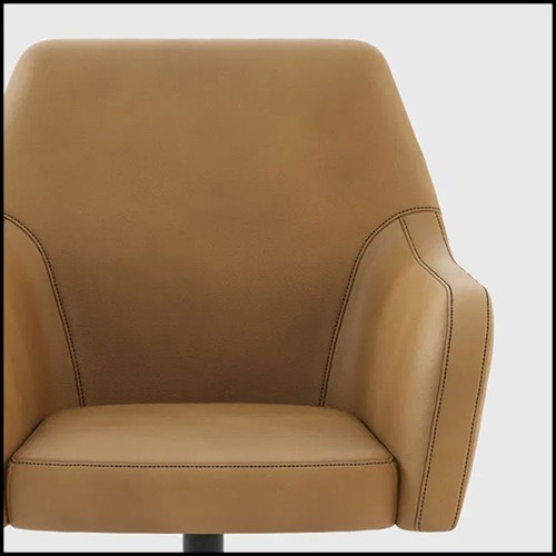 Office Chair camel leather and swivel iron base 174-Bount