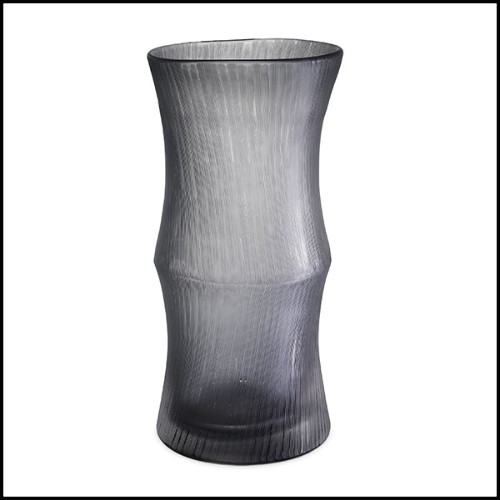 Vase in grey hand blown glass 24-Thiara Grey