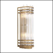 Applique laiton antique et verre claire 24-Gulf S Brass
