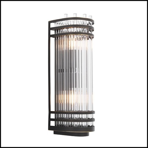 Wall Lamp bronze finish and clear glass 24-Gulf S Bronze