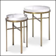 Table d'appoint Set de 2 laiton et verre claire 24-Hoxton Brass