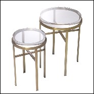 Table d'appoint Set de 2 laiton et verre claire 24-Hoxton Brass