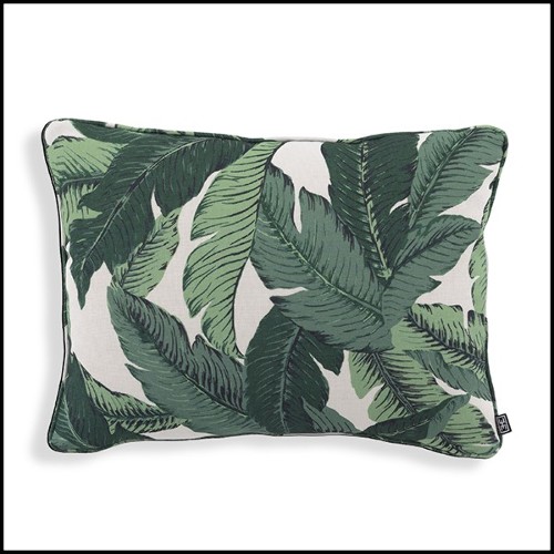 Coussin motif feuilles de palmier 24-Mustique S