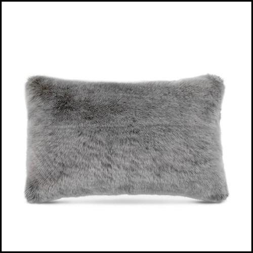 Coussin rectangulaire faux fur grise 24-Alaska