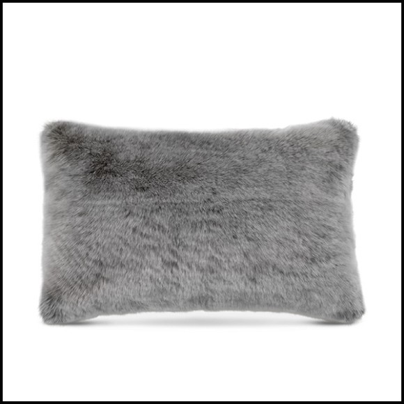 Cushion rectangular grey faux fur 24-Alaska