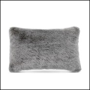 Cushion rectangular grey faux fur 24-Alaska