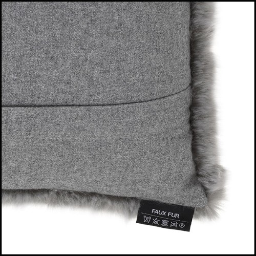 Coussin rectangulaire faux fur grise 24-Alaska