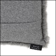 Coussin rectangulaire faux fur grise 24-Alaska