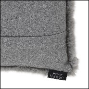 Cushion rectangular grey faux fur 24-Alaska