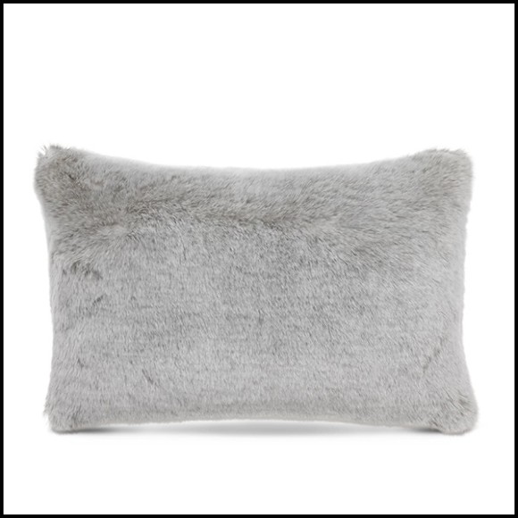 Cushion rectangular light grey faux fur 24-Alaska