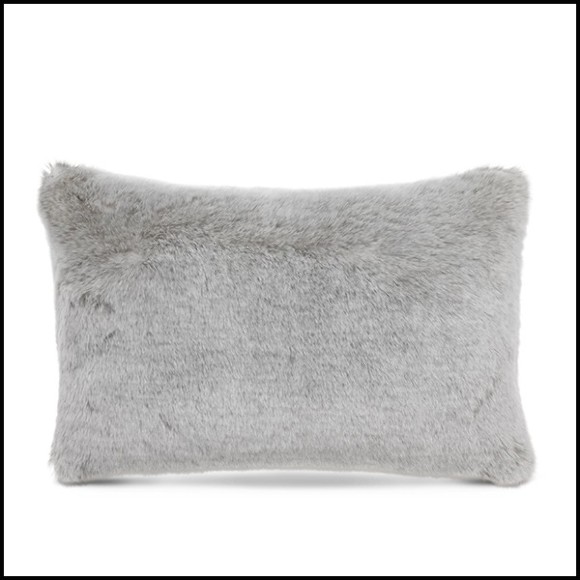 Coussin rectangulaire faux fur gris clair 24-Alaska Light Grey