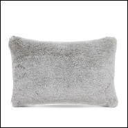 Coussin rectangulaire faux fur gris clair 24-Alaska Light Grey