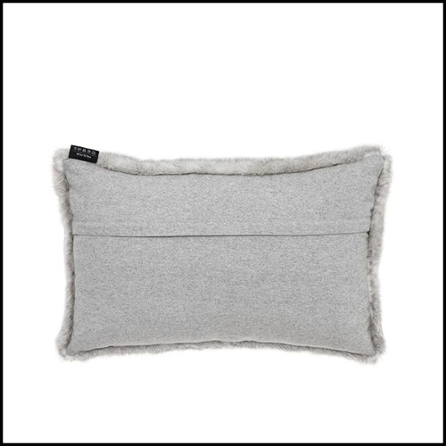 Coussin rectangulaire faux fur gris clair 24-Alaska Light Grey