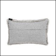 Coussin rectangulaire faux fur gris clair 24-Alaska Light Grey