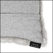 Cushion rectangular light grey faux fur 24-Alaska