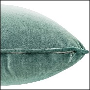 Coussin carrée velours turquoise 24-Roche Turquoise