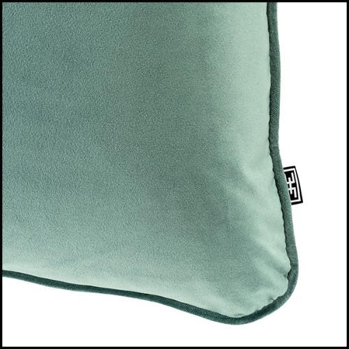 Cushion square shape in turquoise velvet fabric 24-Roche Turquoise