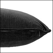 Coussin carrée velours noir 24-Roche Black