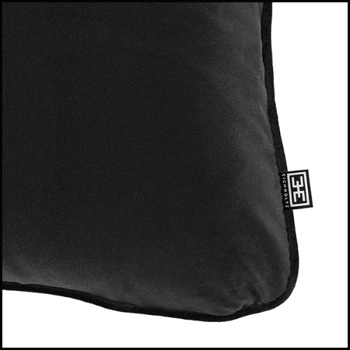Cushion square black velvet 24-Roche Black