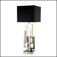 Table Lamp rectangular frames nickel, nickel black and gold base 24-Regine
