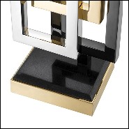 Table Lamp rectangular frames nickel, nickel black and gold base 24-Regine