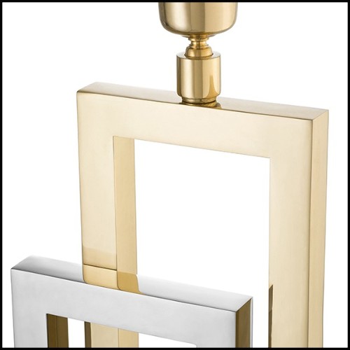 Table Lamp rectangular frames nickel, nickel black and gold base 24-Regine