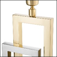 Table Lamp rectangular frames nickel, nickel black and gold base 24-Regine