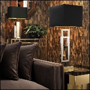 Table Lamp rectangular frames nickel, nickel black and gold base 24-Regine