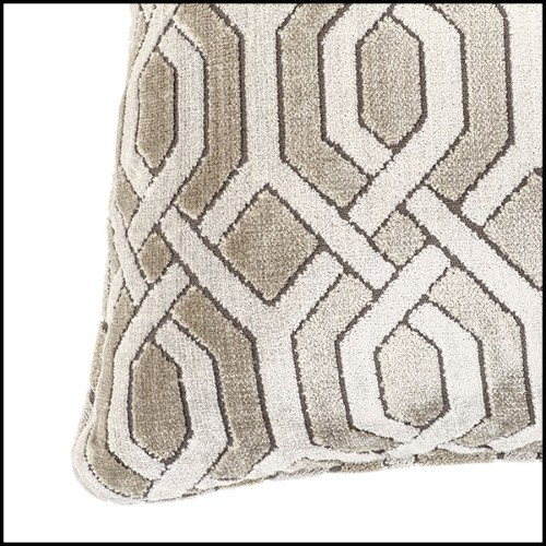 Cushion sqaure in grey velvet with trellis pattern 24-Trellis
