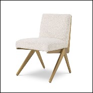 Chaise finition laiton brossé bouclé crème 24-Fico